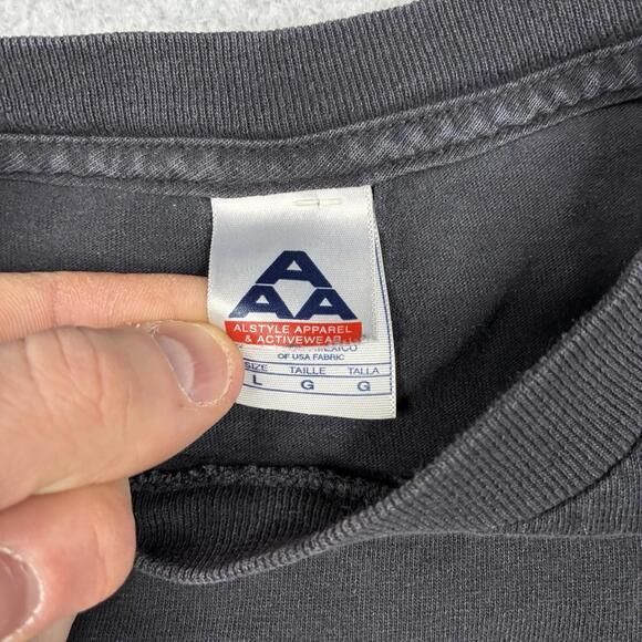 Vintage Y2K Motorcycle Flames Long Sleeve T-Shirt Large Black Biker Forever Fade - Picture 4 of 5